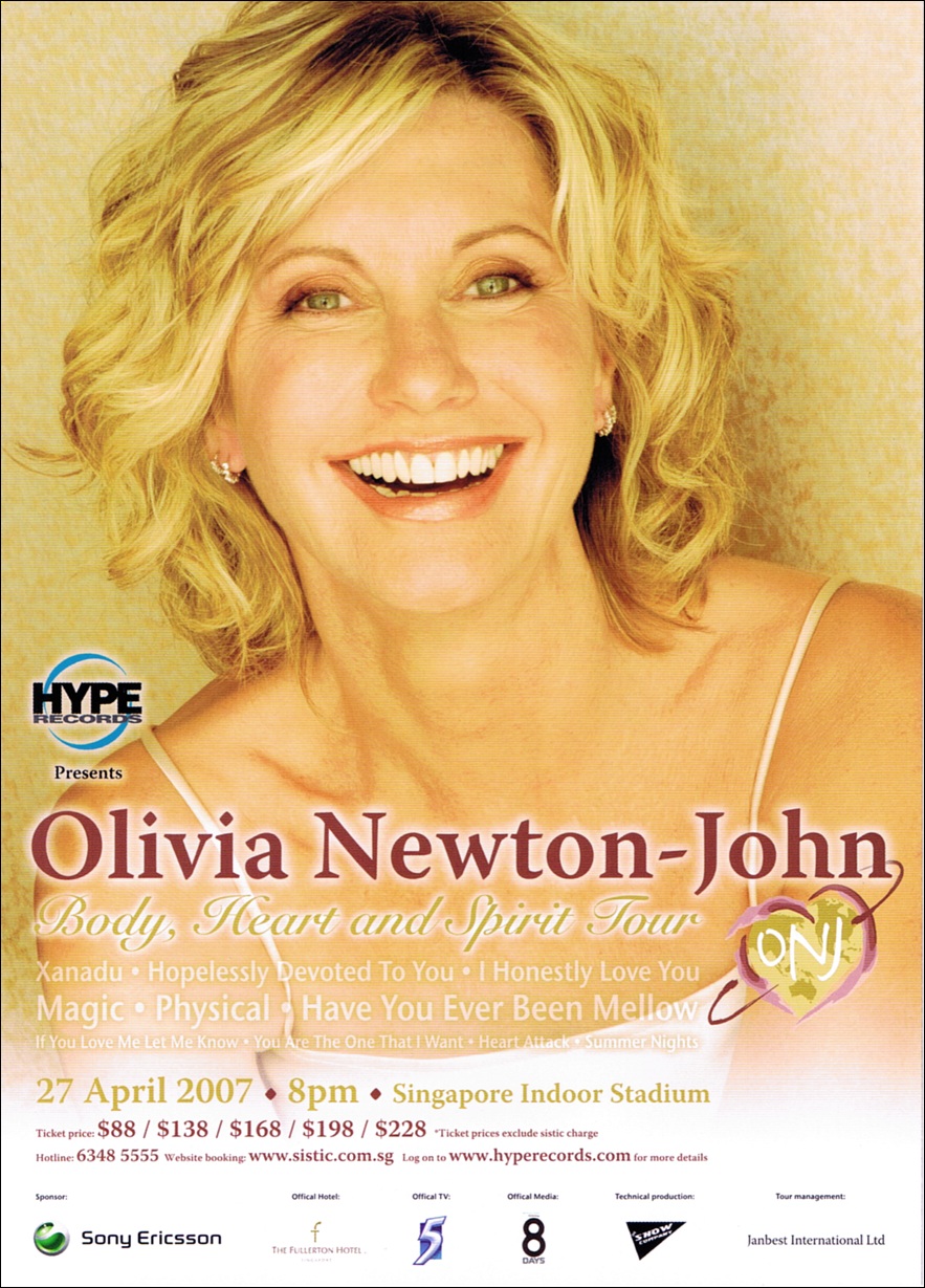 Olivia Newton-John Singapore tour 2007 advert
