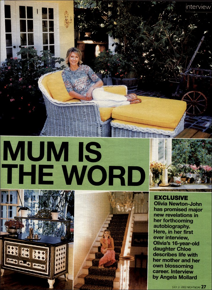 Mum is the word - interview and pics - Daily Mail