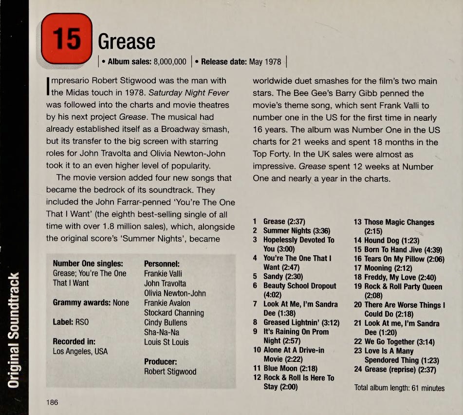 Grease soundtrack - 100 Best Selling albums of the 70s