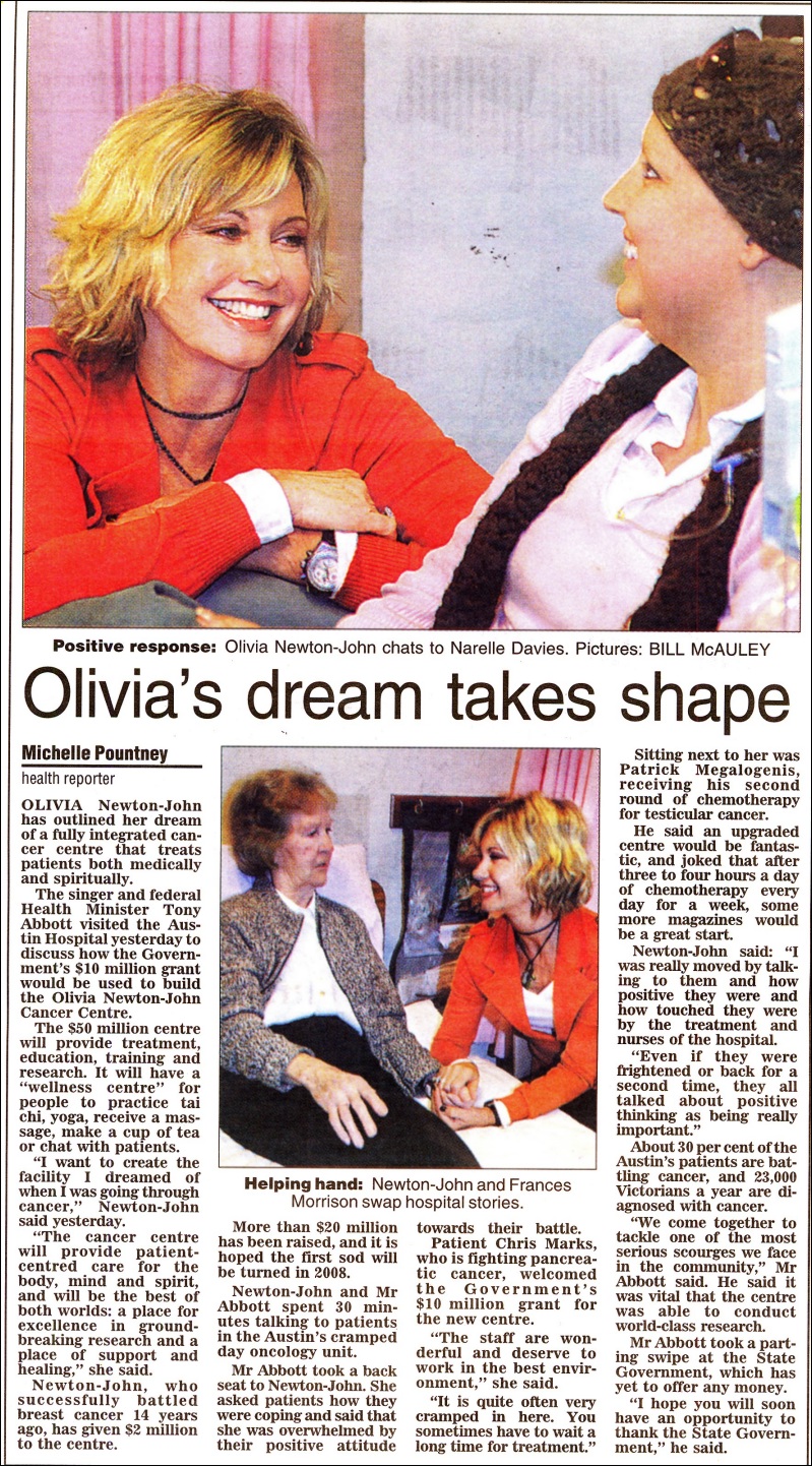 Olivia's dream takes shape - about the ONJCCA - Herald Sun