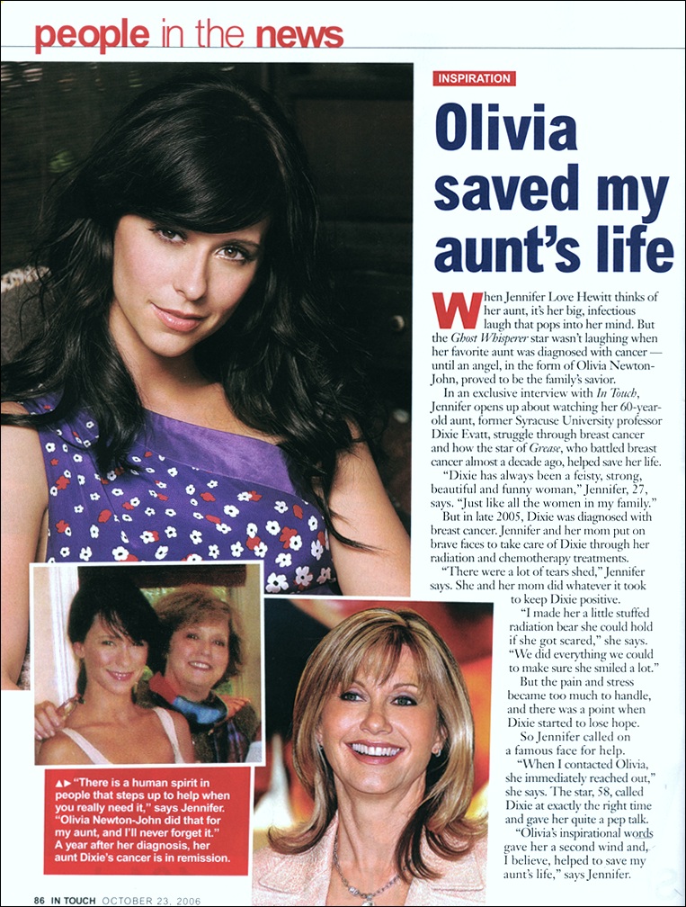 Olivia saved my aunt's life - In Touch