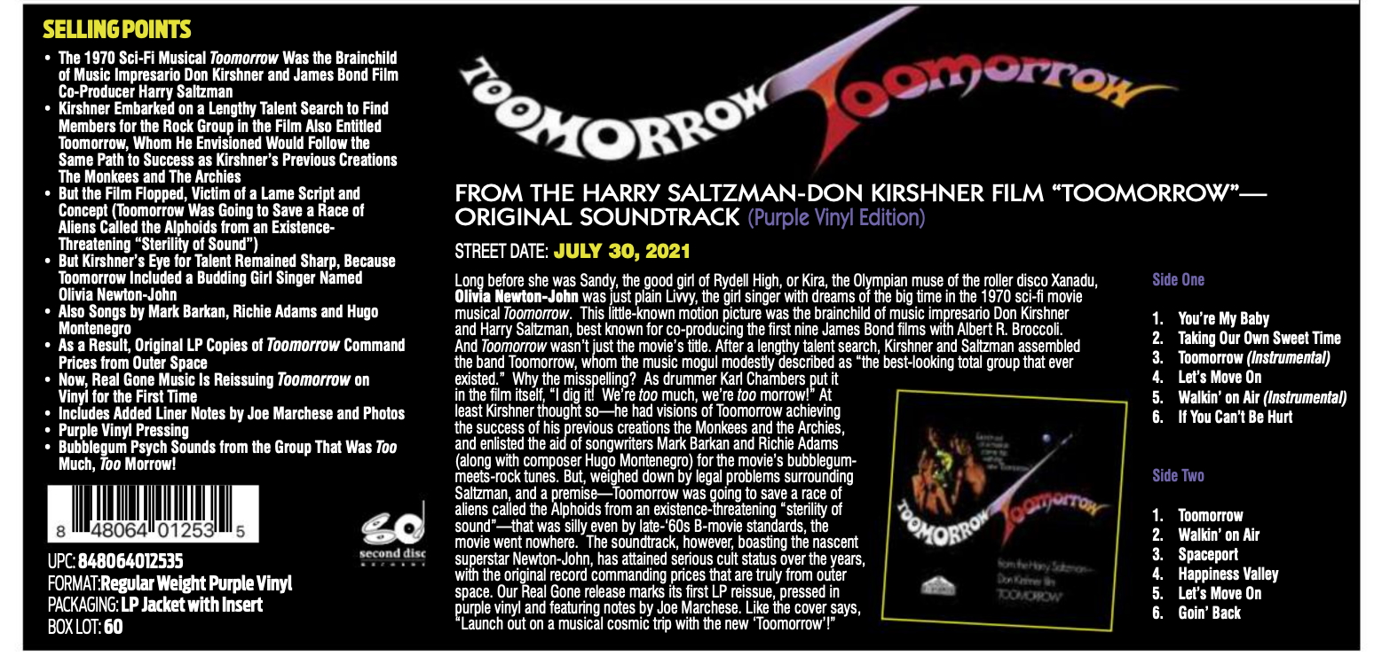 Toomorrow LP advert - Redeye magazine