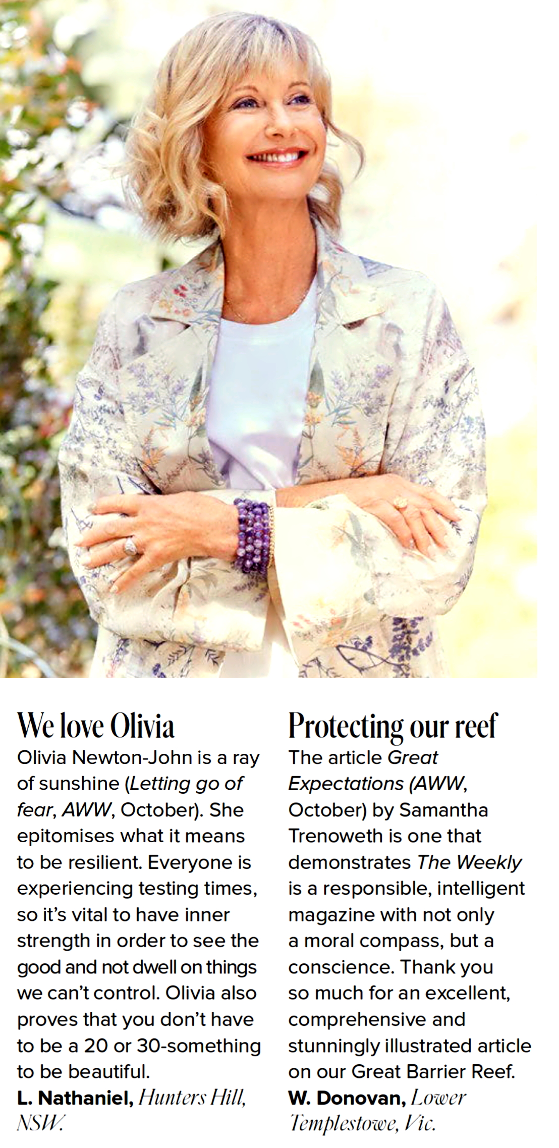 Olivia ray of sunshine - Australian Women's Weekly