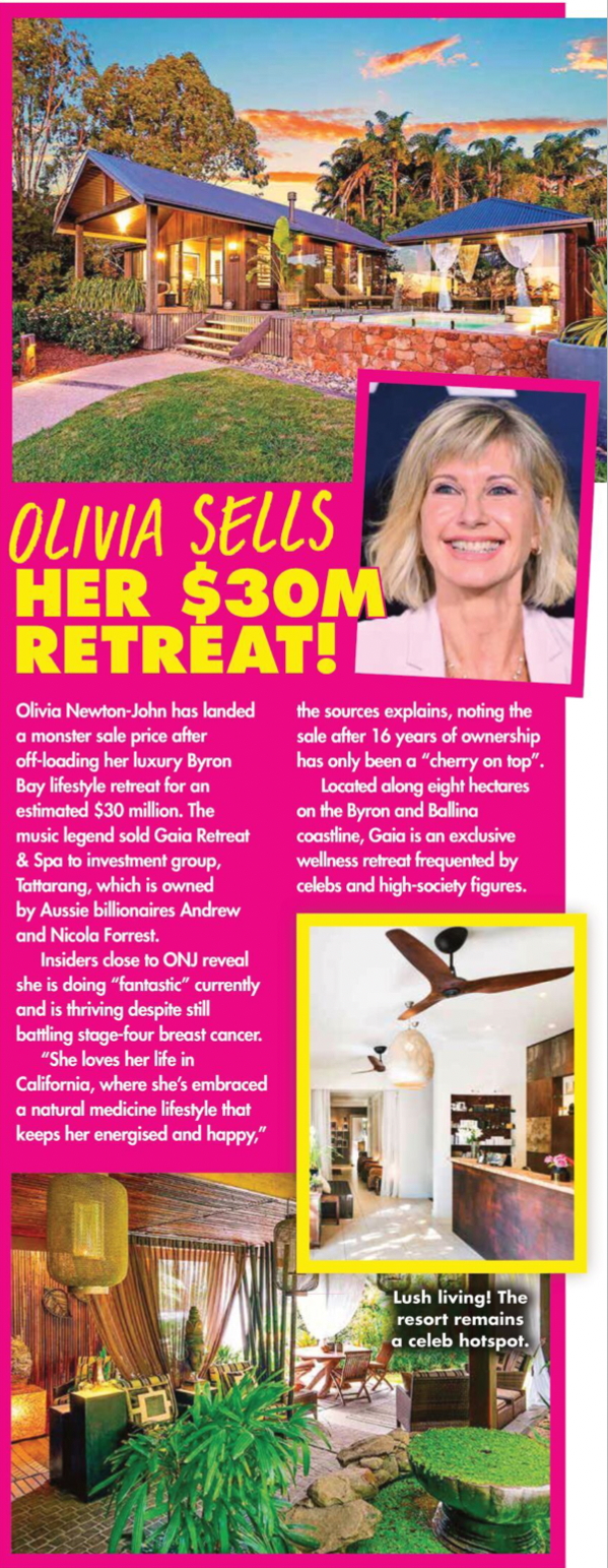 Olivia sells her $30 million retreat - New Idea