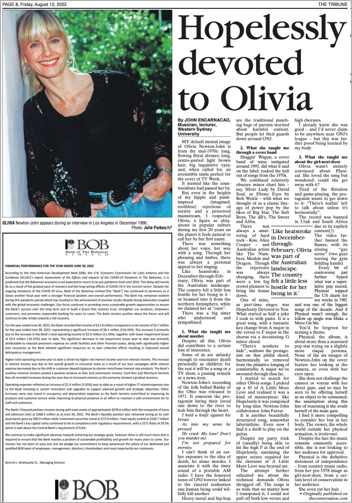 Hopelessly Devoted To Olivia - The Tribune