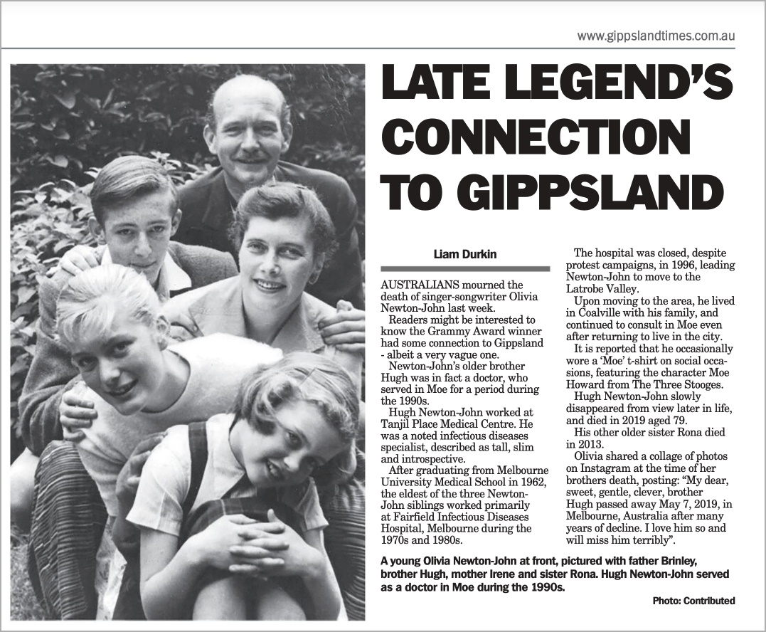 Olivia's connection to Gippsland - Gippsland Times
