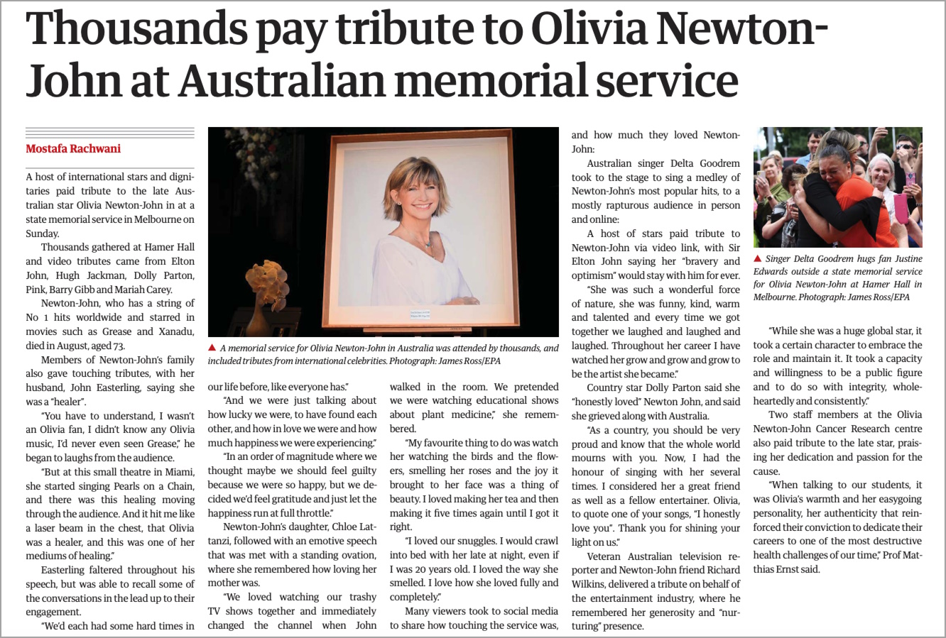 Thousands Pay Tribute To Olivia - Guardian