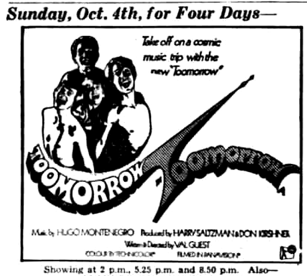 ad for cinema showing of Toomorrow - North Wales Weekly News