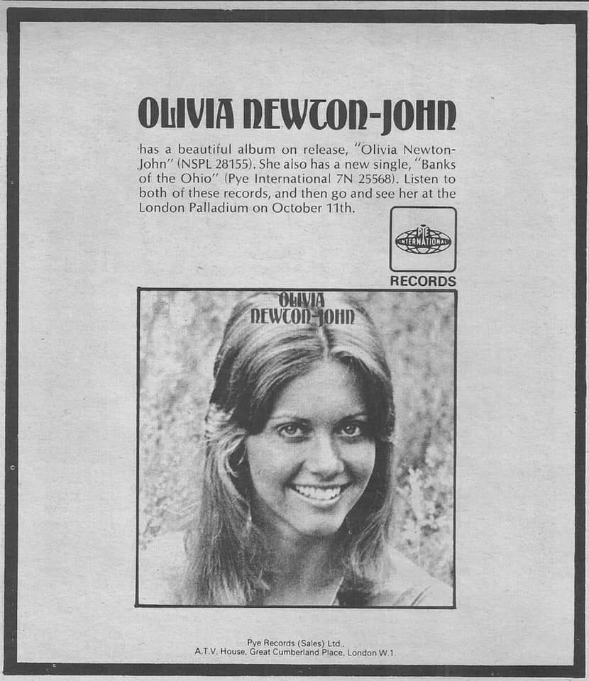 Olivia Newton-John album advert - UK music papers