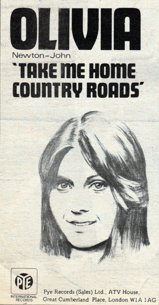 Ad for single Take Me Home Country Roads - Melody Maker