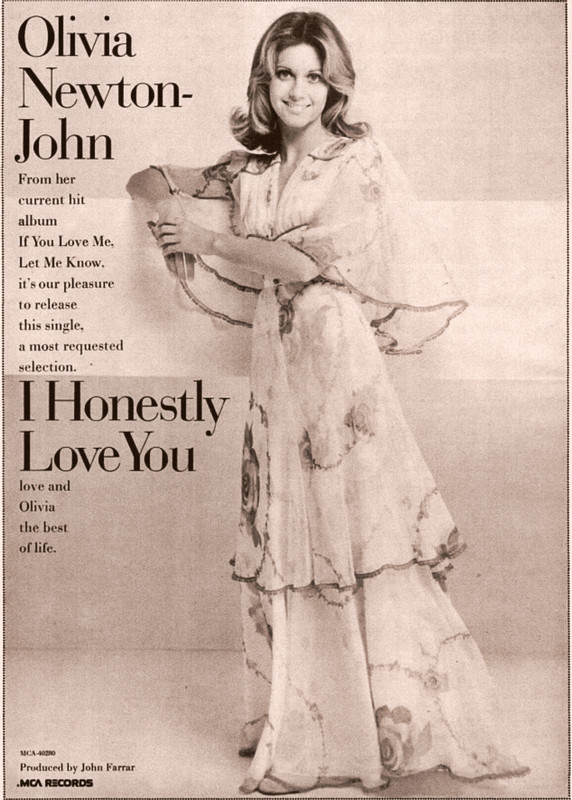 MCA ad for I Honestly Love You w pic - 'Love and Olivia - the best of life' - Billboard