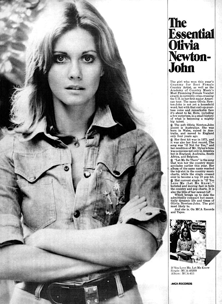 The Essential Olivia Newton-John, MCA ad with short bio for If You Love Me Let Me Know album and single - Unknown