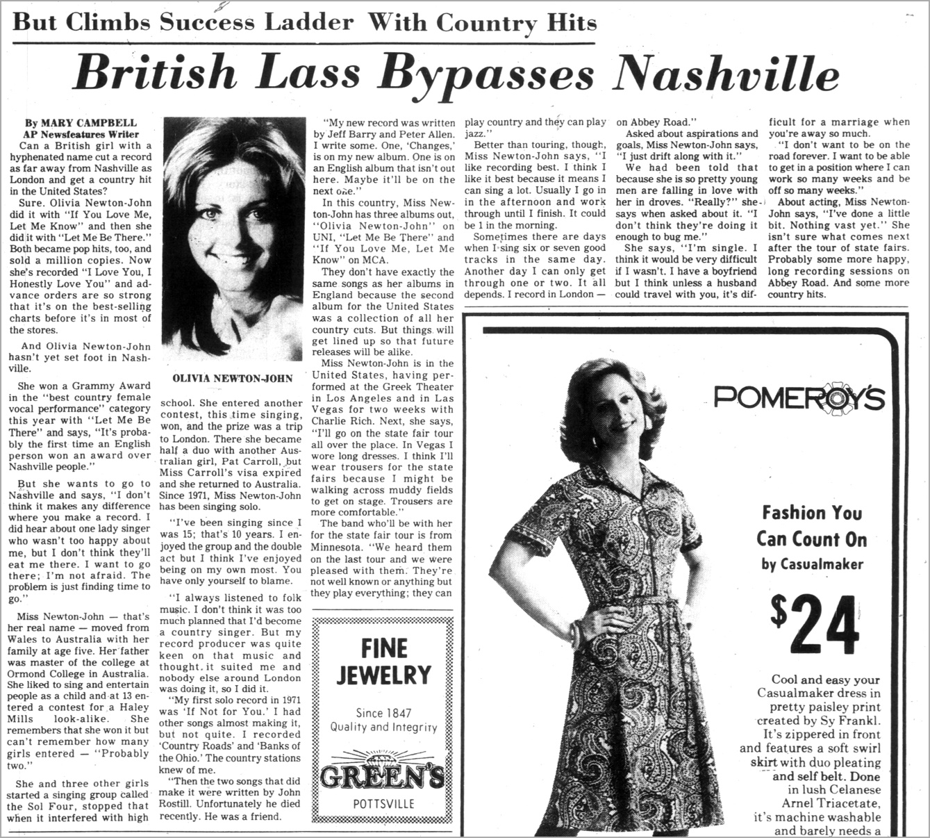British Lass Bypasses Nashville - Pottsville Republican