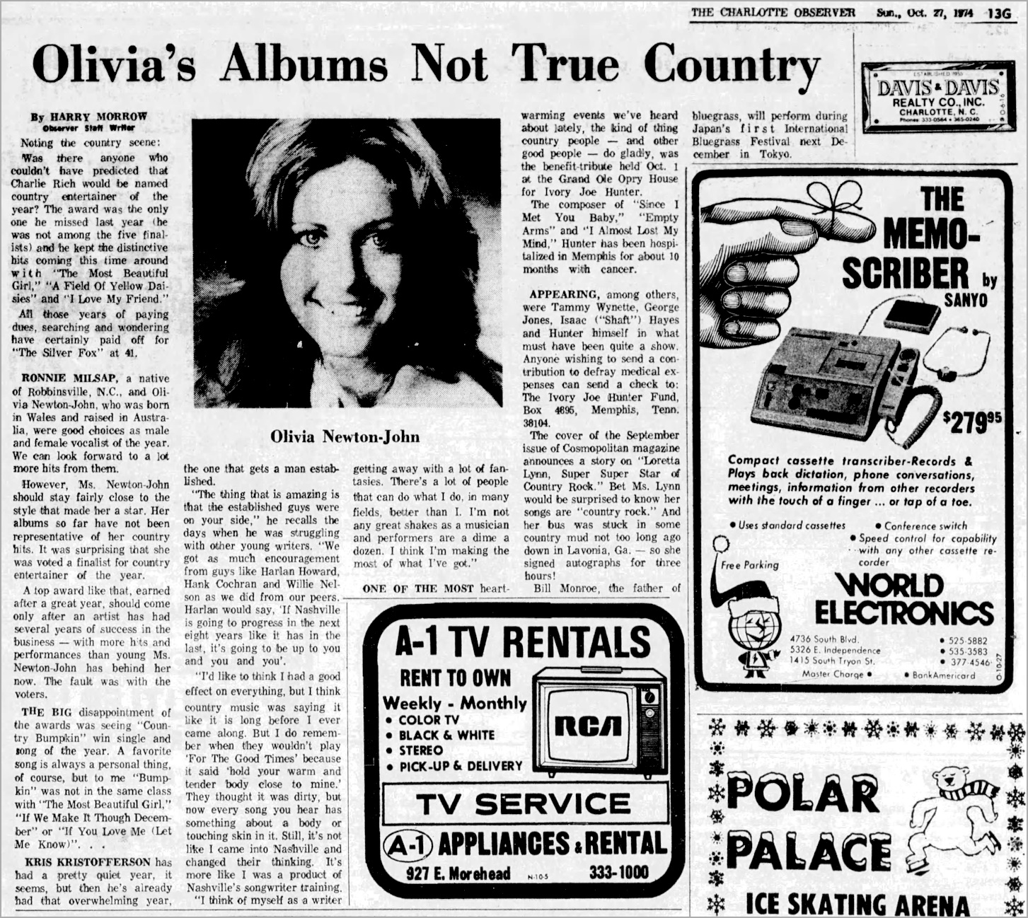 Olivia's Albums Not True Country - Charlotte Observer