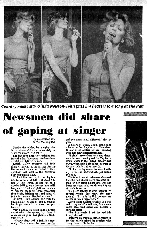 Newsmen did share of gaping at singer (press event after Allentown concert) - The Morning Call