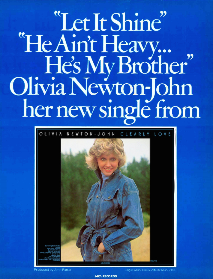 Record World full-page ad for Let it Shine b/w He Ain't Heavy single