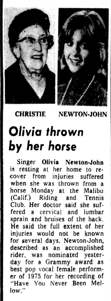 Olivia thrown by horse - The Miami News
