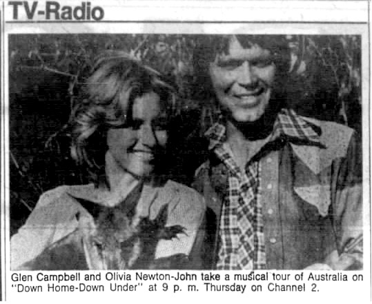 Olivia and Glen campbell in Down Home, Down Under TV special - Chicago Tribune