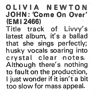 Come on Over single review - Record Mirror