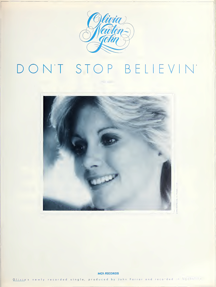 Ad for Don't Stop Believin' single - Cashbox