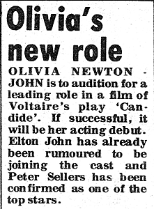 Olivia to audition for the role of  Candide - Record Mirror