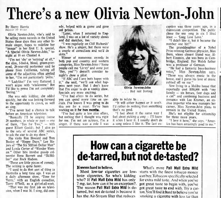 There's a new Olivia Newton-John (about ABC TV special) - Philadelphia Inquirer