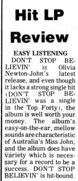 Hit LP review (Don't Stop Belivin') - Cedar Hill Chronicle