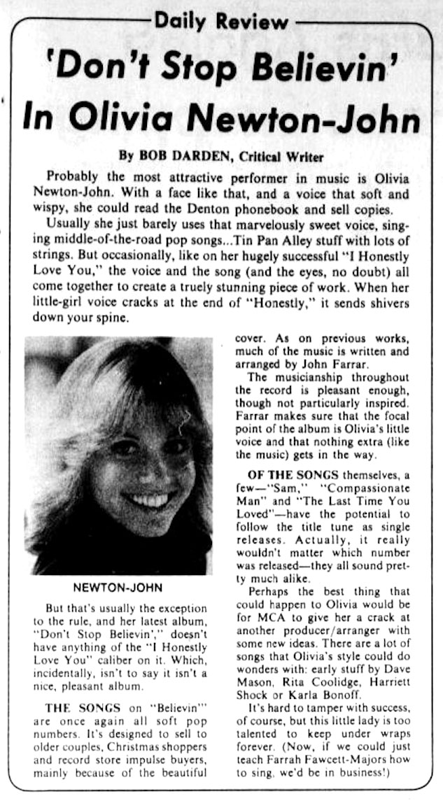 Don't Stop Believin' in Olivia Newton-John (review) - The North Texas Daily