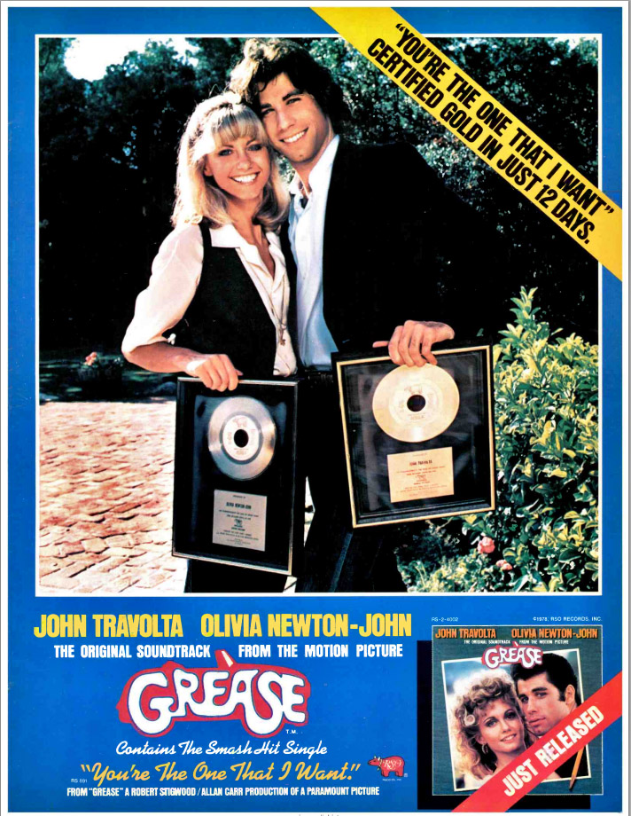 ad for Grease O.S.T. album - Billboard