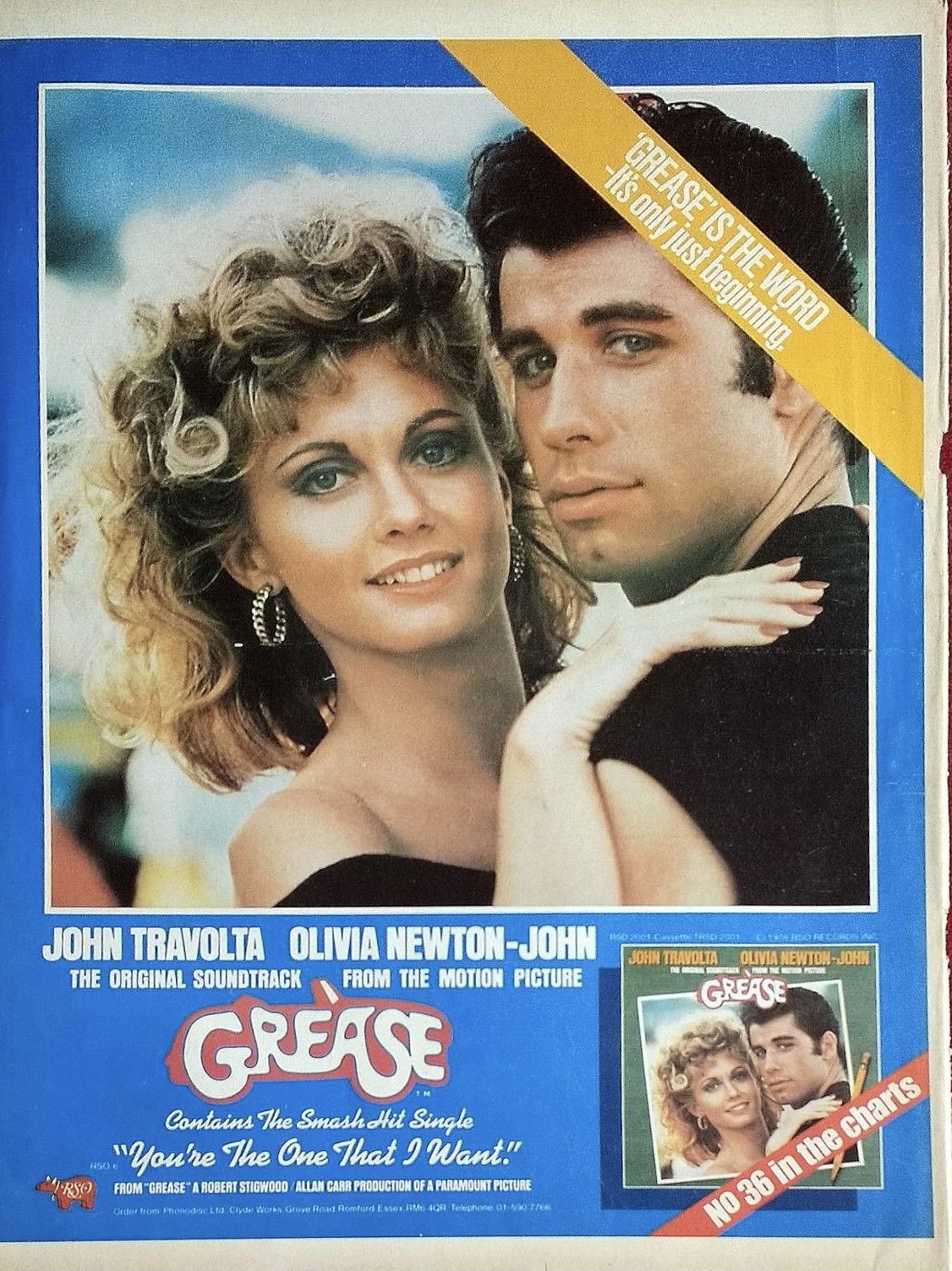ad for Grease O.S.T. - Music Week