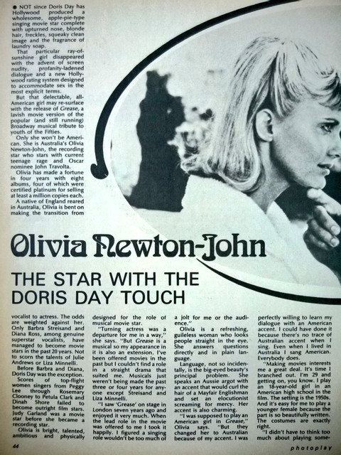 Olivia talks about Grease - Photoplay