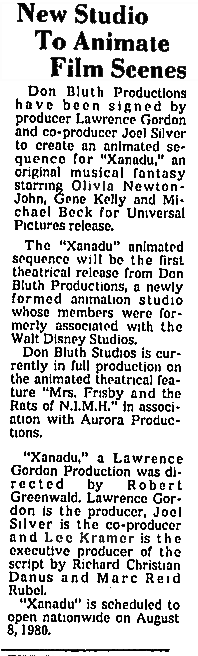 New Studio to animate (Xanadu) film scenes - Youngstown Vindicator