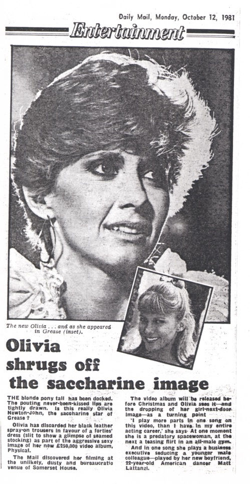 Olivia shrugs off the saccharine image - Daily Mail