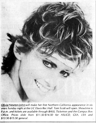 trailer for Olivia live at UCDavis 3rd Oct 1982 - California Aggie