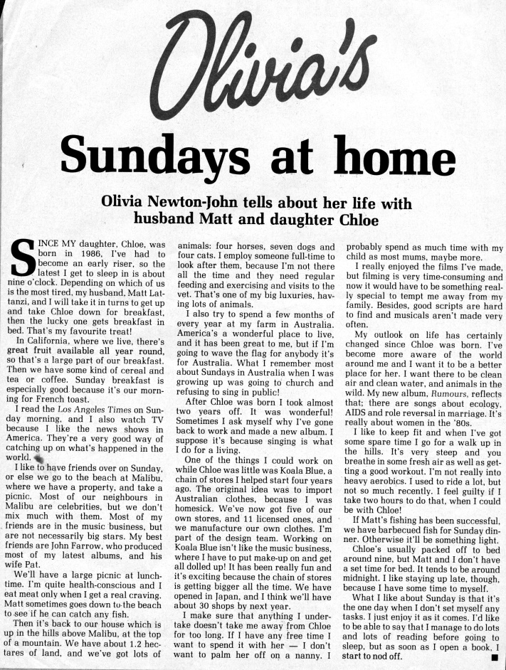 Olivia's Sundays At Home - Woman's Day