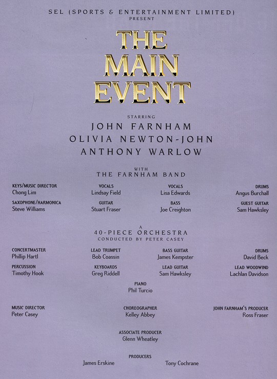 1998 Main Event concert tour featuring Olivia