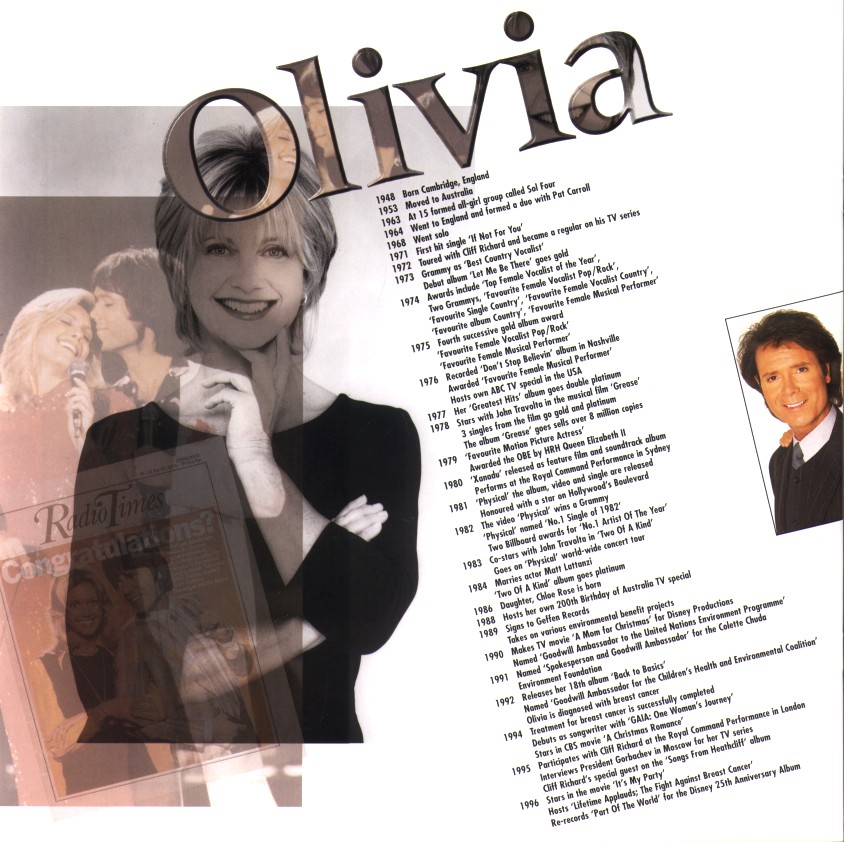 Olivia guested on Cliff's Australian show in Feb 98