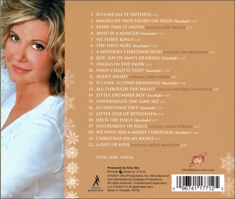 Christmas Wish back cover Olivia Newton-John