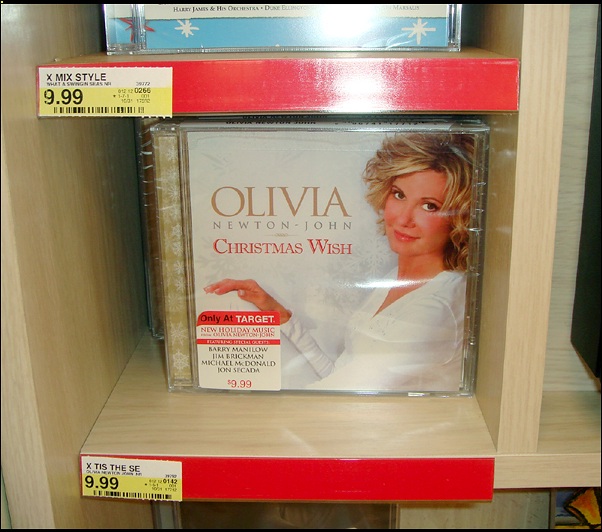 Christmas Wish CD Target display Olivia Newton-John