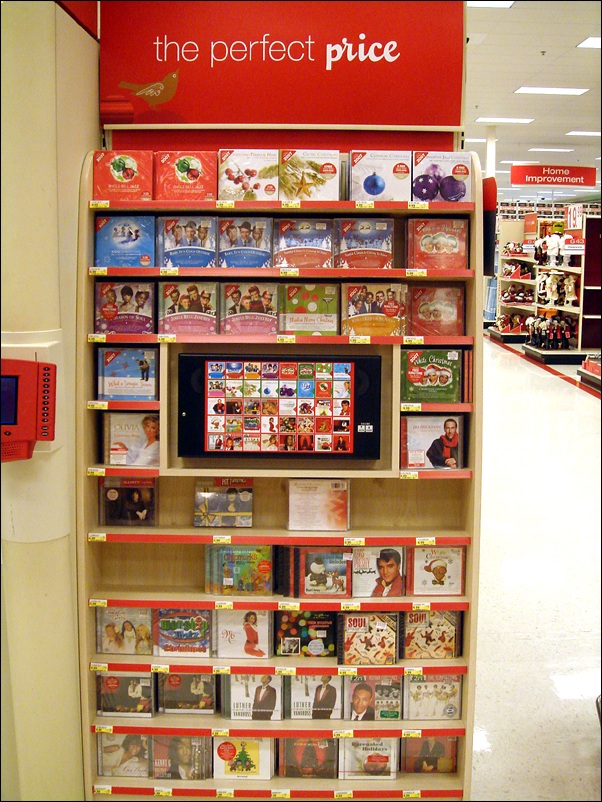 Olivia Newton-John Christmas Wish CD display in Target