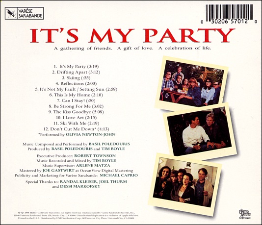 Olivia Newton-John on It's My Party soundtrack