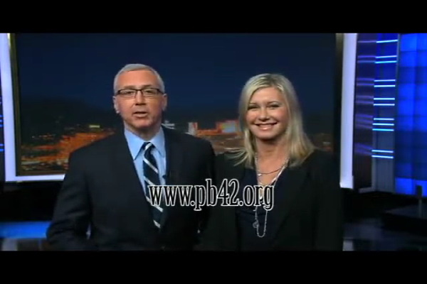 Olivia Newton-John and Dr Drew Pink and Blue for Two promotion