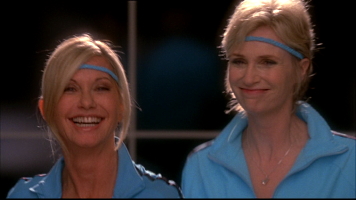 Olivia Newton-John and Jane Lynch in Glee