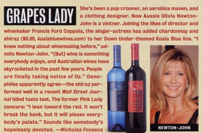 About Koala Blue wine - Entertainment Weekly