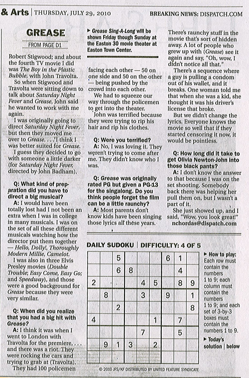 Grease Sing-along interview with Randall Kleiser (director) - Columbus Dispatch