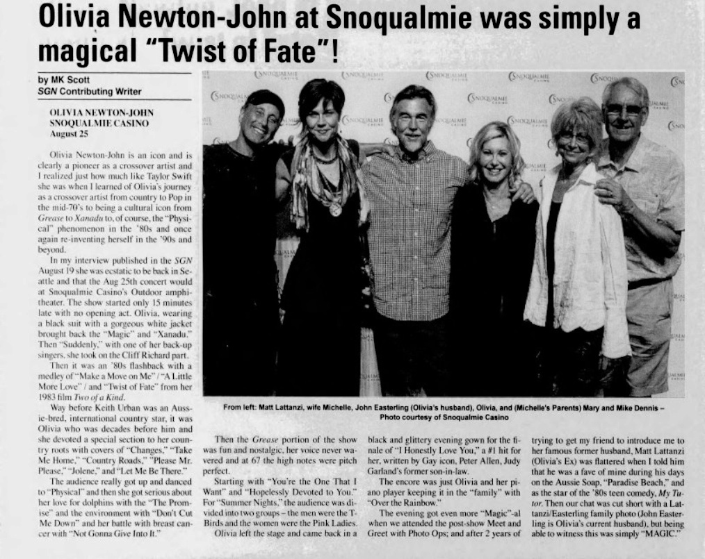 Olivia at Snoqualmie was simply a magical Twist of Fate! - Seattle Gay News