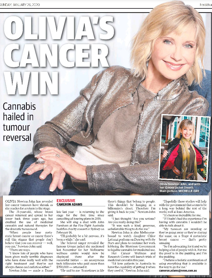 Olivia's cancer win - about medical cannabis treatment in US - Herald