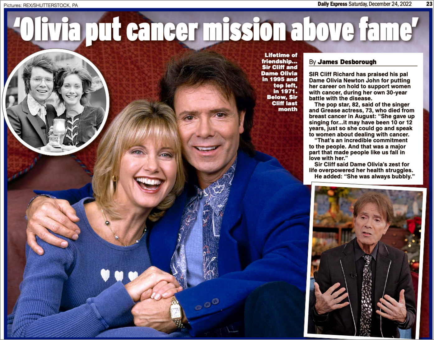 Olivia put cancer mission above fame  - Daily Express