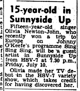 Olivia on TV show Sunny Side Up - The Age