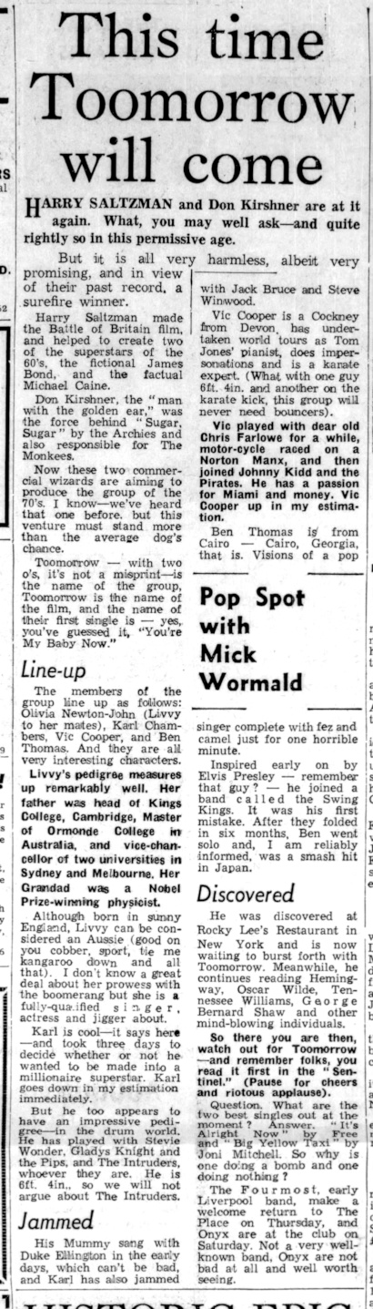 This time Toomorrow will come - Evening Sentinel